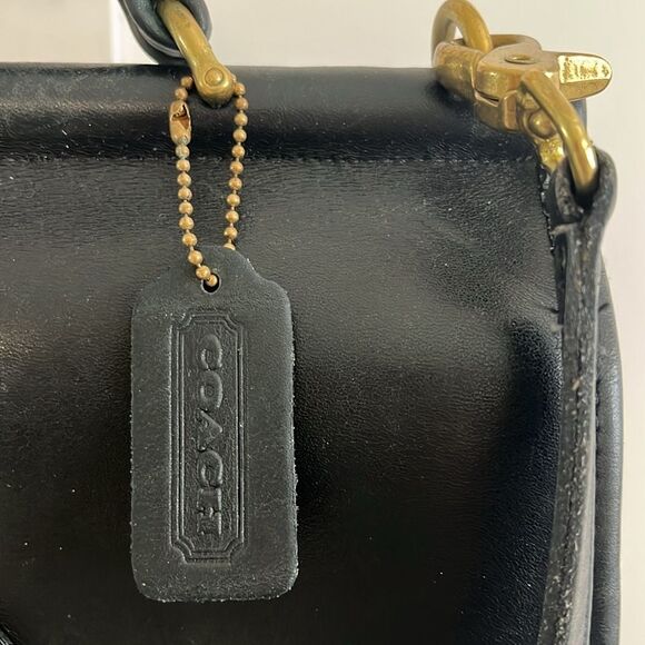 Vintage Coach Willis Bag 9927 Black Leather Handbag crossbody Made in USA - Picture 3 of 10